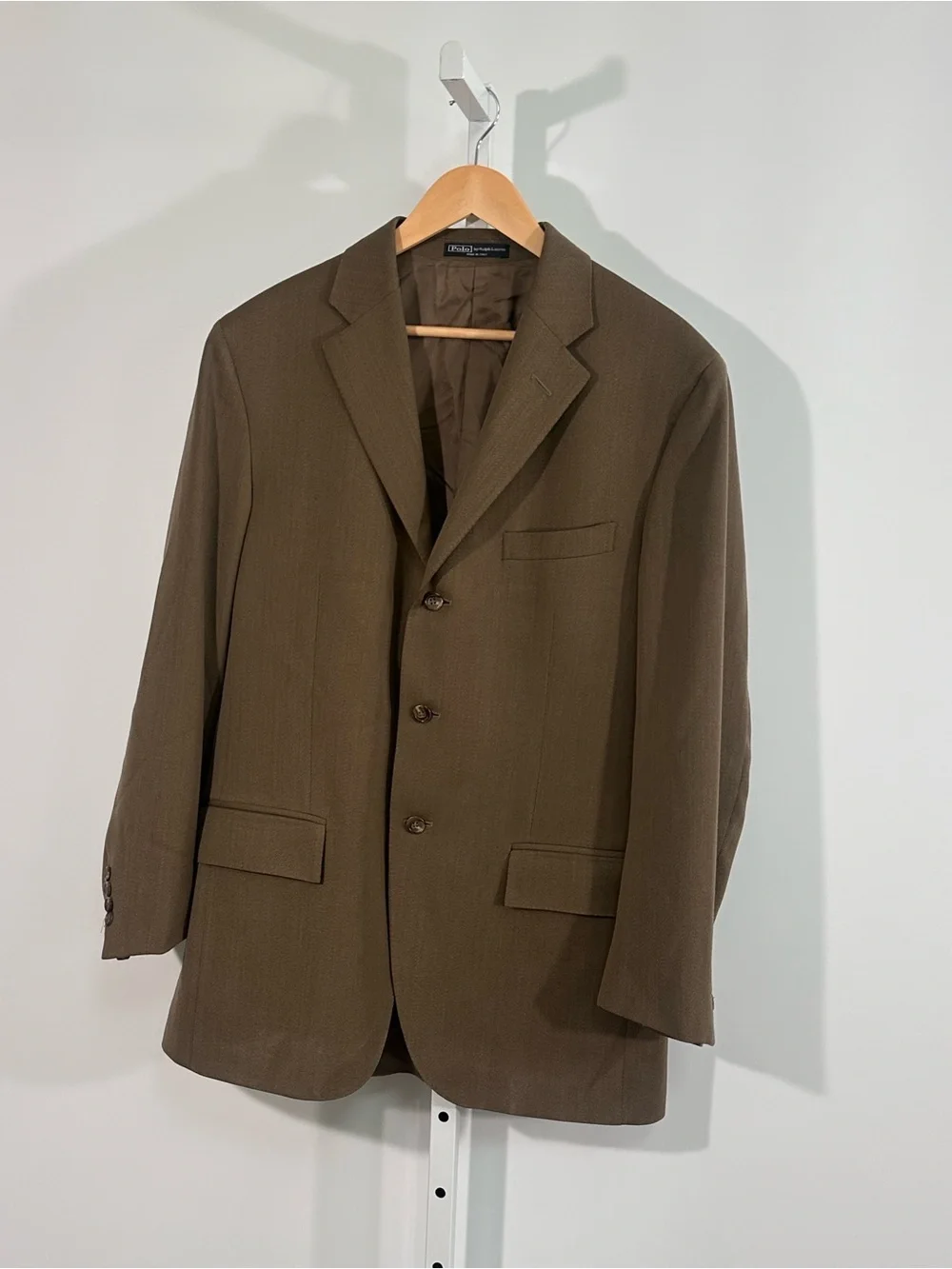 Polo Ralph Lauren Blue Label Virgin Wool Blazer Sport Coat 44R Brown Italy